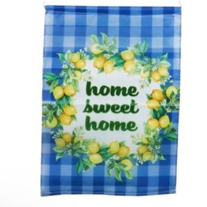 Gingham Plaid ‘Home Sweet Home’ Garden Flag NWT